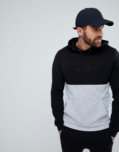 Худи с непсами на вставке ASOS - Черный