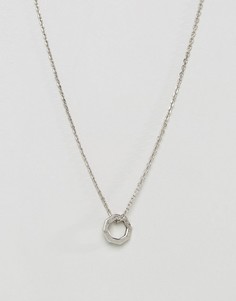 Серебристое ожерелье с восьмиугольной подвеской Icon Brand - Серебряный