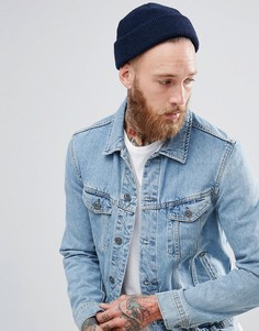 Подарочный набор с шапкой-бини из овечьей шерсти ASOS - Темно-синий