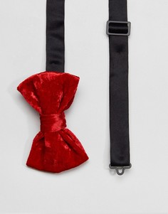 Красный бархатный галстук-бабочка ASOS - Красный
