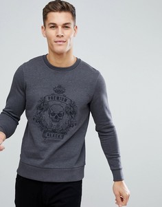 Свитшот с вышитым логотипом Jack &amp; Jones Premium - Серый