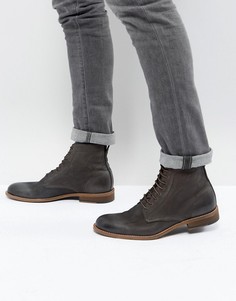 Серые кожаные ботинки на шнуровке BOSS Casual Varadero - Серый