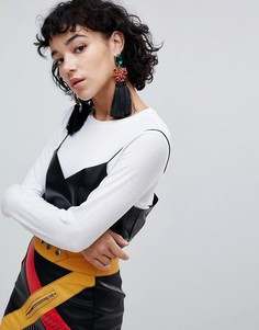 Броские серьги с камнями и кисточками ASOS - Золотой