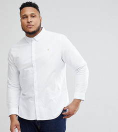 Белая приталенная оксфордская рубашка Farah PLUS Brewer - Белый