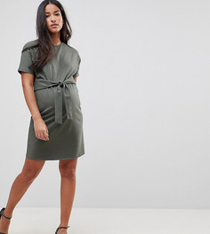 Платье-футболка с завязкой эксклюзивно для ASOS MATERNITY - Зеленый