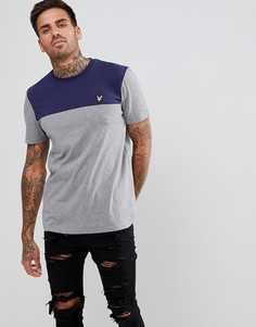 Серая футболка в стиле колор блок Lyle &amp; Scott - Серый