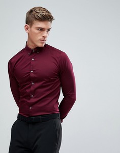 Бордовая облегающая рубашка Burton Menswear - Красный