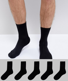 Набор из 5 пар черных носков New Look - Черный
