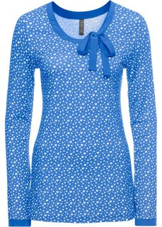 Футболка с длинным рукавом (голубой с узором) Bonprix