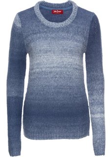 Пуловер с длинным рукавом (темно-синий/кремовый) Bonprix