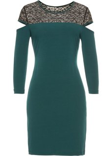 Платье с прорезями (зеленый) Bonprix