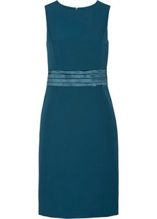 Платье-футляр с сатиновой вставкой (серо-синий) Bonprix