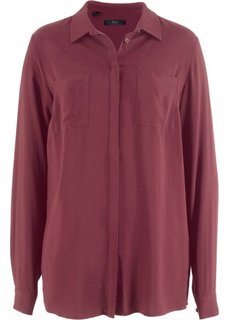 Блузка из вискозы, длинный рукав (кленово-красный) Bonprix