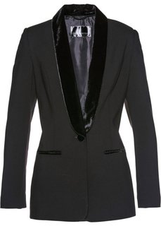 Пиджак с бархатными лацканами (черный) Bonprix