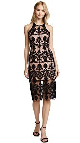 BB Dakota RSVP Beaded Lace Strappy Back Midi Dress