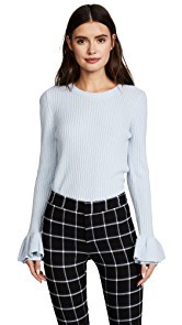 Derek Lam 10 Crosby Sweater With Ruffle Sleeves