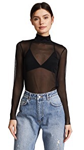 Commando Chic Mesh Turtleneck Top