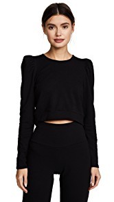 Riller &amp; Fount Libby Puff Sleeve Cropped Sweatshirt