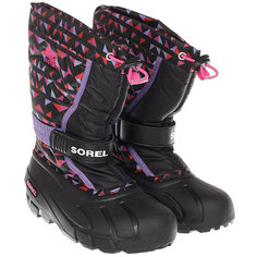 женский Sorel Youth Flurry Print black Pink Ice