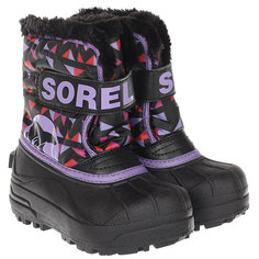 детский Sorel Childrens Snow Commander black Paisley Purple