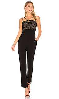 Patrycia sleeveless jumpsuit with lace in black - BCBGMAXAZRIA