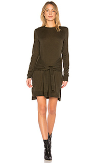 Odylyne tunic dress with sleeve ties a in dark fatigue - BCBGMAXAZRIA