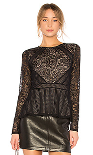 Capri peplum top in black - BCBGMAXAZRIA