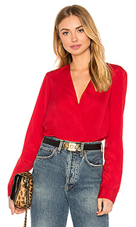 Shirt cuff surplice top in chili pepper - BCBGeneration