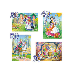 Пазл 4 в 1 Castorland "Белосгежка и 7 гномов", 30/40/50/60 деталей