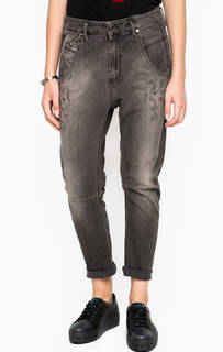 Серые джинсы бойфренд с низкой посадкой Diesel