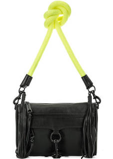Черная сумка с контрастным плечевым ремнем Rebecca Minkoff