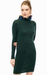 Зеленое платье-свитер с высоким воротом Only