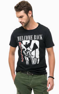 Хлопковая футболка с контрастным принтом Replay