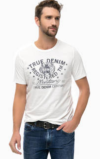 Хлопковая футболка с принтом Mustang