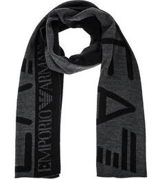 Серый трикотажный шарф EA7