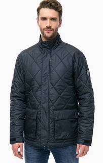 Синяя куртка с высоким воротом EA7