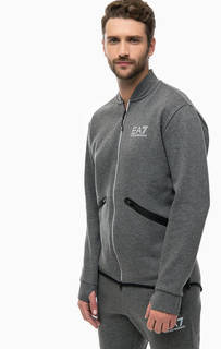 Серая толстовка с молниями по бокам EA7