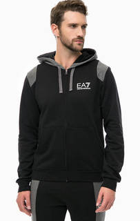 Толстовка из хлопка с логотипом бренда EA7