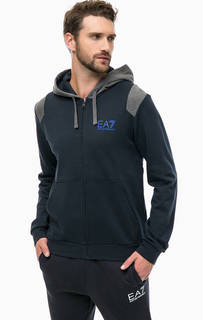 Толстовка из хлопка с логотипом бренда EA7