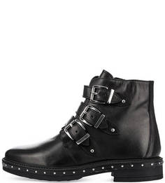 Кожаные ботинки на молнии и ремешках Steve Madden