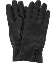 Кожаные перчатки с декоративной молнией Selected