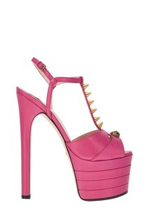Розовые босоножки из кожи Gucci