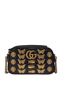 Кожаная сумка GG Marmont с декором Gucci