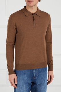 Коричневый джемпер-поло из шерсти Canali