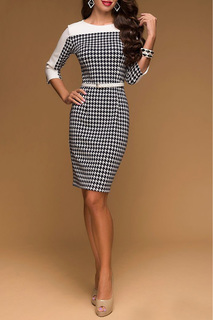 Приталенное платье с рукавами 3/4 1001dress