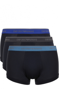 Комплект из трех хлопковых боксеров с эластичной резинкой Emporio Armani