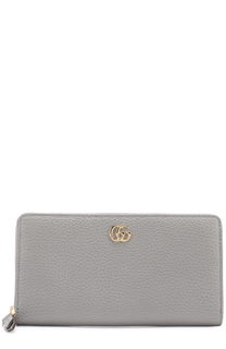 Кожаное портмоне на молнии с логотипом бренда Gucci