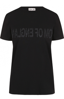Хлопковая футболка прямого кроя с круглым вырезом Helmut Lang