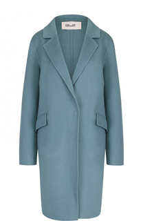 Однотонное шерстяное пальто прямого кроя Diane Von Furstenberg