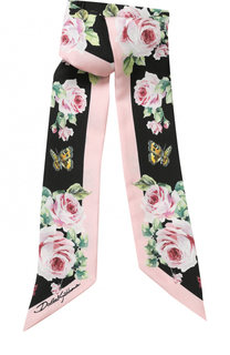 Шелковый шарф-бандо с цветочным принтом Dolce &amp; Gabbana